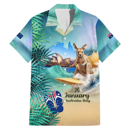 Australia Day 2024 Family Matching Mermaid Dress and Hawaiian Shirt Kangaroo Go Surfing Aussie Map Tropical Style