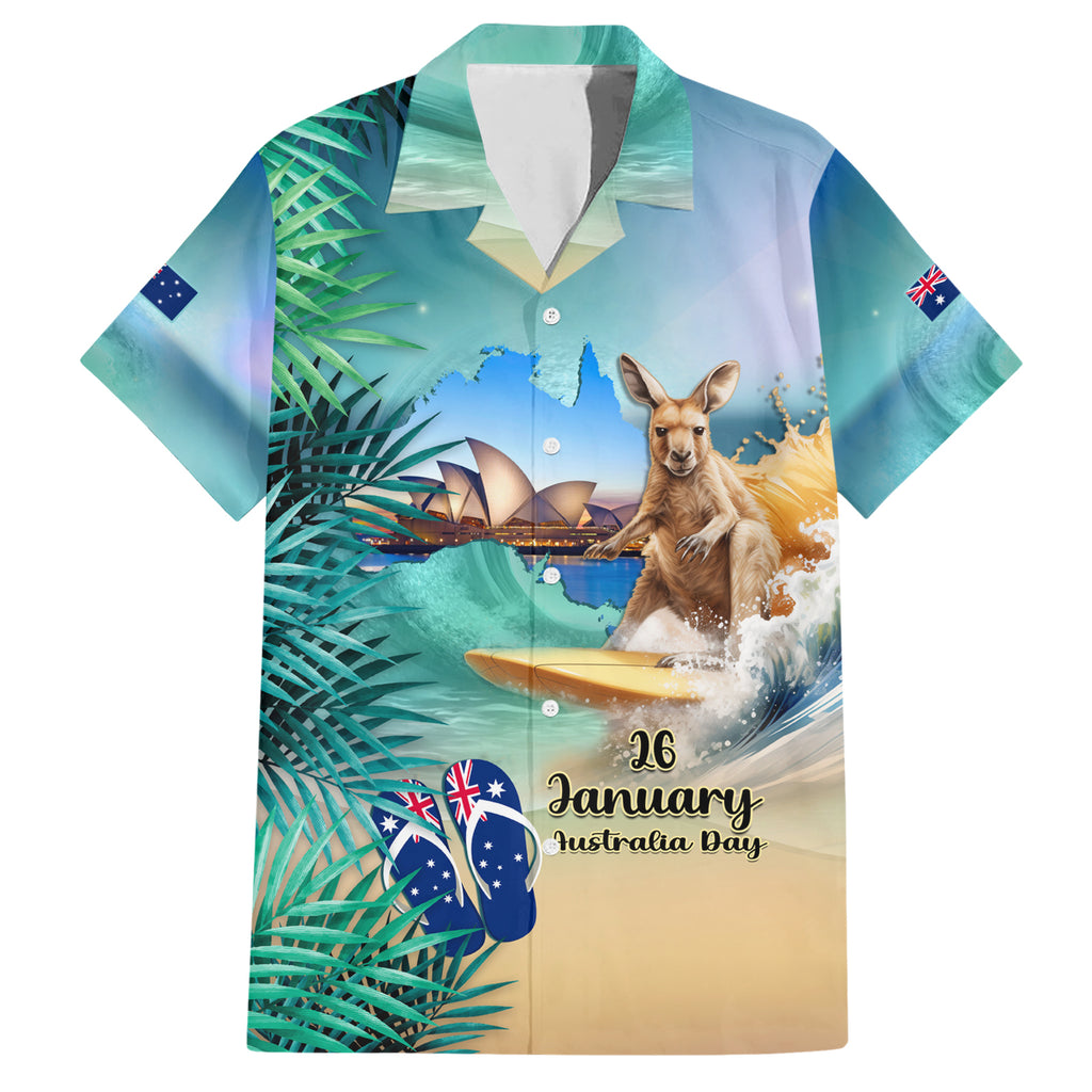 Australia Day 2024 Hawaiian Shirt Kangaroo Go Surfing Aussie Map Tropical Style