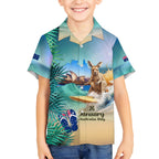 Australia Day 2024 Hawaiian Shirt Kangaroo Go Surfing Aussie Map Tropical Style
