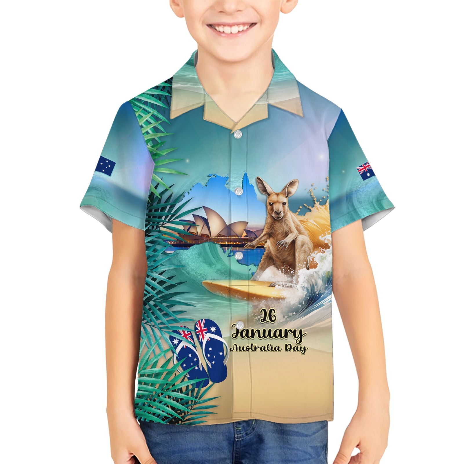 Australia Day 2024 Hawaiian Shirt Kangaroo Go Surfing Aussie Map Tropical Style