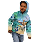 Australia Day 2024 Kid Hoodie Kangaroo Go Surfing Aussie Map Tropical Style