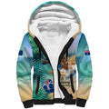 Australia Day 2024 Sherpa Hoodie Kangaroo Go Surfing Aussie Map Tropical Style