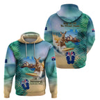 Australia Day 2024 Zip Hoodie Kangaroo Go Surfing Aussie Map Tropical Style