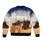 Australia Fraser Island Bomber Jacket Dingo With Maheno Shipwreck K'gari Proud