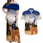 Australia Fraser Island Couples Matching Off Shoulder Maxi Dress and Hawaiian Shirt Dingo With Maheno Shipwreck K'gari Proud