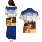 Australia Fraser Island Couples Matching Puletasi and Hawaiian Shirt Dingo With Maheno Shipwreck K'gari Proud