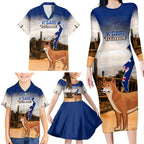 Australia Fraser Island Family Matching Long Sleeve Bodycon Dress and Hawaiian Shirt Dingo With Maheno Shipwreck K'gari Proud
