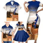 Australia Fraser Island Family Matching Short Sleeve Bodycon Dress and Hawaiian Shirt Dingo With Maheno Shipwreck K'gari Proud