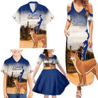 Australia Fraser Island Family Matching Summer Maxi Dress and Hawaiian Shirt Dingo With Maheno Shipwreck K'gari Proud