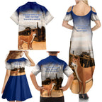 Australia Fraser Island Family Matching Summer Maxi Dress and Hawaiian Shirt Dingo With Maheno Shipwreck K'gari Proud