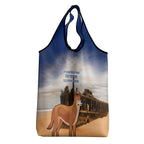 Australia Fraser Island Grocery Bag Dingo With Maheno Shipwreck K'gari Proud