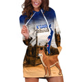 Australia Fraser Island Hoodie Dress Dingo With Maheno Shipwreck K'gari Proud