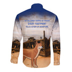 Australia Fraser Island Long Sleeve Button Shirt Dingo With Maheno Shipwreck K'gari Proud