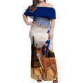 Australia Fraser Island Off Shoulder Maxi Dress Dingo With Maheno Shipwreck K'gari Proud