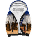 Australia Fraser Island Sherpa Hoodie Dingo With Maheno Shipwreck K'gari Proud