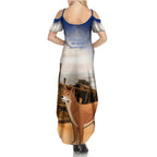 Australia Fraser Island Summer Maxi Dress Dingo With Maheno Shipwreck K'gari Proud