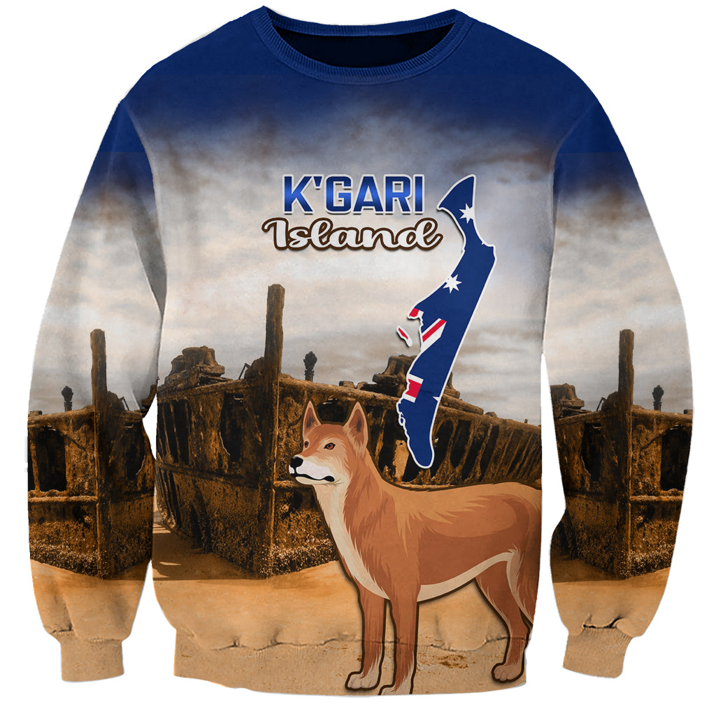 Australia Fraser Island Sweatshirt Dingo With Maheno Shipwreck K'gari Proud