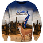 Australia Fraser Island Sweatshirt Dingo With Maheno Shipwreck K'gari Proud