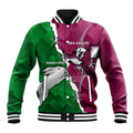 Personalised Rabbitohs And Eagles Rugby Baseball Jacket NRL 2024 Dynamic Together