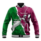 Personalised Rabbitohs And Eagles Rugby Baseball Jacket NRL 2024 Dynamic Together