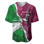 Personalised Rabbitohs And Eagles Rugby Baseball Jersey NRL 2024 Dynamic Together