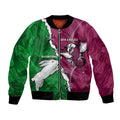 Personalised Rabbitohs And Eagles Rugby Bomber Jacket NRL 2024 Dynamic Together