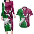 Personalised Rabbitohs And Eagles Rugby Couples Matching Long Sleeve Bodycon Dress and Hawaiian Shirt NRL 2024 Dynamic Together