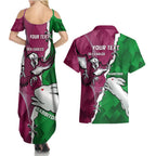 Personalised Rabbitohs And Eagles Rugby Couples Matching Summer Maxi Dress and Hawaiian Shirt NRL 2024 Dynamic Together