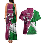Personalised Rabbitohs And Eagles Rugby Couples Matching Tank Maxi Dress and Hawaiian Shirt NRL 2024 Dynamic Together