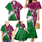 Personalised Rabbitohs And Eagles Rugby Family Matching Mermaid Dress and Hawaiian Shirt NRL 2024 Dynamic Together