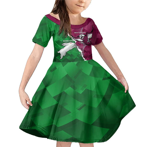 Personalised Rabbitohs And Eagles Rugby Family Matching Mermaid Dress and Hawaiian Shirt NRL 2024 Dynamic Together