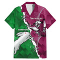 Personalised Rabbitohs And Eagles Rugby Family Matching Mermaid Dress and Hawaiian Shirt NRL 2024 Dynamic Together