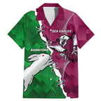 Personalised Rabbitohs And Eagles Rugby Family Matching Mermaid Dress and Hawaiian Shirt NRL 2024 Dynamic Together