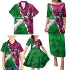 Personalised Rabbitohs And Eagles Rugby Family Matching Puletasi and Hawaiian Shirt NRL 2024 Dynamic Together
