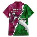 Personalised Rabbitohs And Eagles Rugby Family Matching Puletasi and Hawaiian Shirt NRL 2024 Dynamic Together