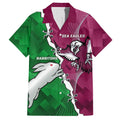 Personalised Rabbitohs And Eagles Rugby Family Matching Summer Maxi Dress and Hawaiian Shirt NRL 2024 Dynamic Together