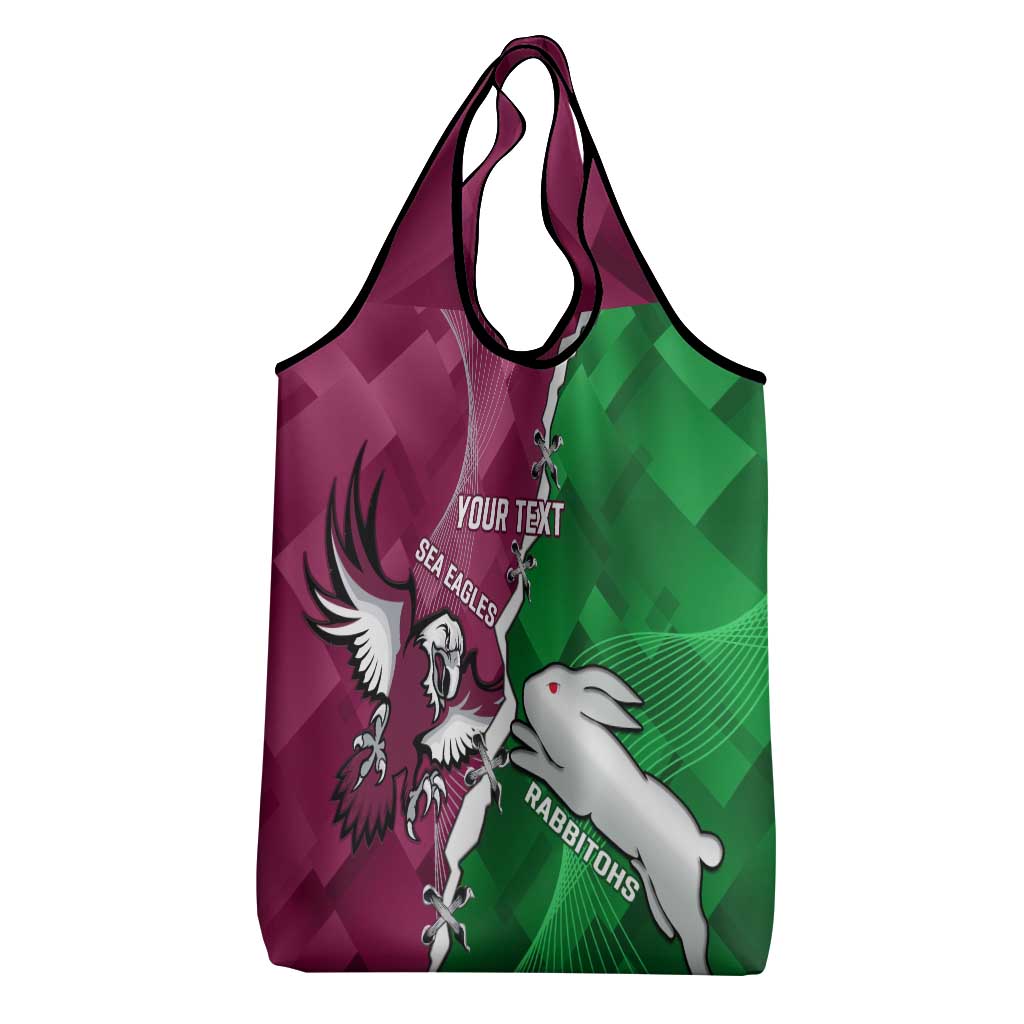 Personalised Rabbitohs And Eagles Rugby Grocery Bag NRL Dynamic Together