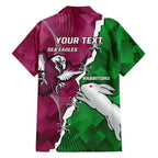 Personalised Rabbitohs And Eagles Rugby Hawaiian Shirt NRL 2024 Dynamic Together