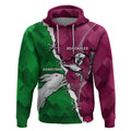 Personalised Rabbitohs And Eagles Rugby Hoodie NRL 2024 Dynamic Together