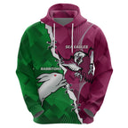 Personalised Rabbitohs And Eagles Rugby Hoodie NRL 2024 Dynamic Together