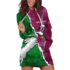 Personalised Rabbitohs And Eagles Rugby Hoodie Dress NRL 2024 Dynamic Together