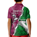Personalised Rabbitohs And Eagles Rugby Kid Polo Shirt NRL 2024 Dynamic Together