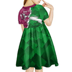 Personalised Rabbitohs And Eagles Rugby Kid Short Sleeve Dress NRL 2024 Dynamic Together