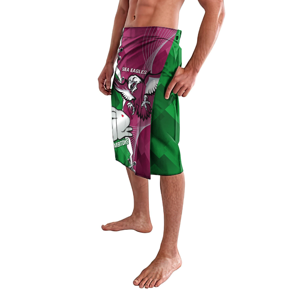 Personalised Rabbitohs And Eagles Rugby Lavalava NRL 2024 Dynamic Together