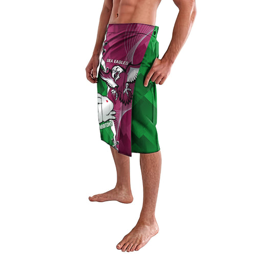 Personalised Rabbitohs And Eagles Rugby Lavalava NRL 2024 Dynamic Together