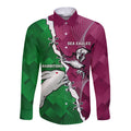 Personalised Rabbitohs And Eagles Rugby Long Sleeve Button Shirt NRL 2024 Dynamic Together
