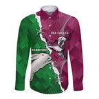 Personalised Rabbitohs And Eagles Rugby Long Sleeve Button Shirt NRL 2024 Dynamic Together