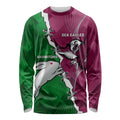Personalised Rabbitohs And Eagles Rugby Long Sleeve Shirt NRL 2024 Dynamic Together
