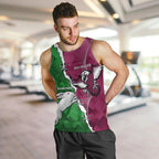 Personalised Rabbitohs And Eagles Rugby Men Tank Top NRL 2024 Dynamic Together