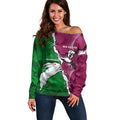 Personalised Rabbitohs And Eagles Rugby Off Shoulder Sweater NRL 2024 Dynamic Together